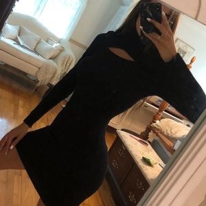 NWOT sexy black turtleneck sweater dress